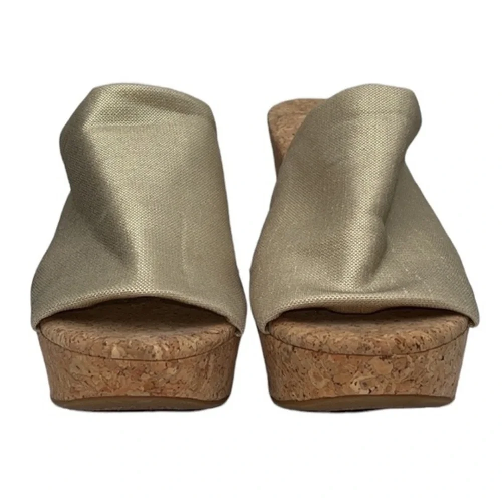 Lucky Brand Wedges Gold Metallic/Cork size 9 brand new